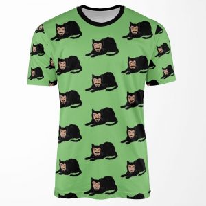 Vlad The Cat Green All-over-print T-shirt