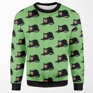 Vlad The Cat Green All-over-print Unisex Sweatshirt