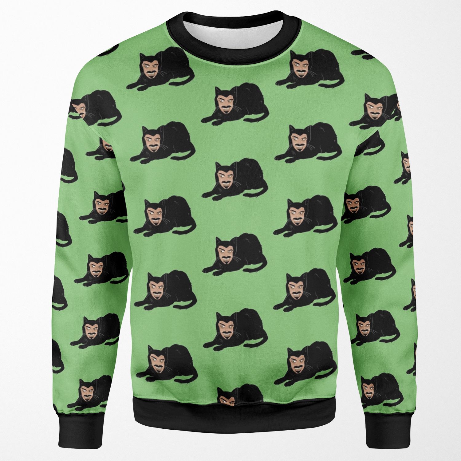 Vlad The Cat Green All-over-print Unisex Sweatshirt