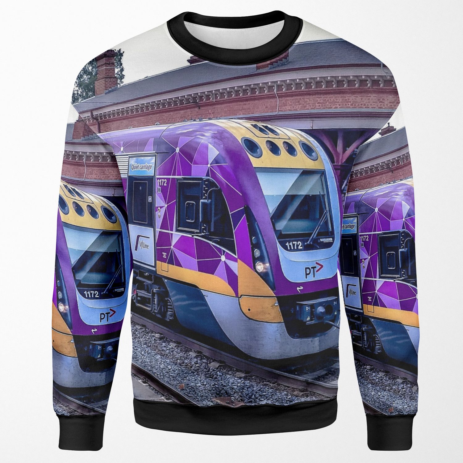 Vline Train At Castlemaine Station All-over-print Unisex Sweatshirt