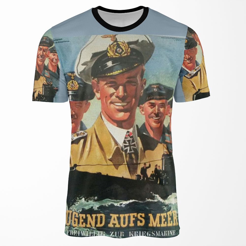 Volunteer For The Navy Vintage German Kriegsmarine All-over-print T-shirt