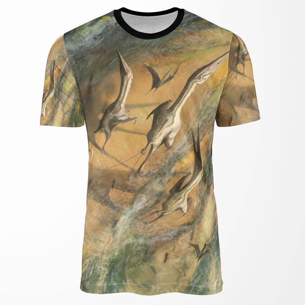 Wandering Azhdarchid Pterosaurs All-over-print T-shirt