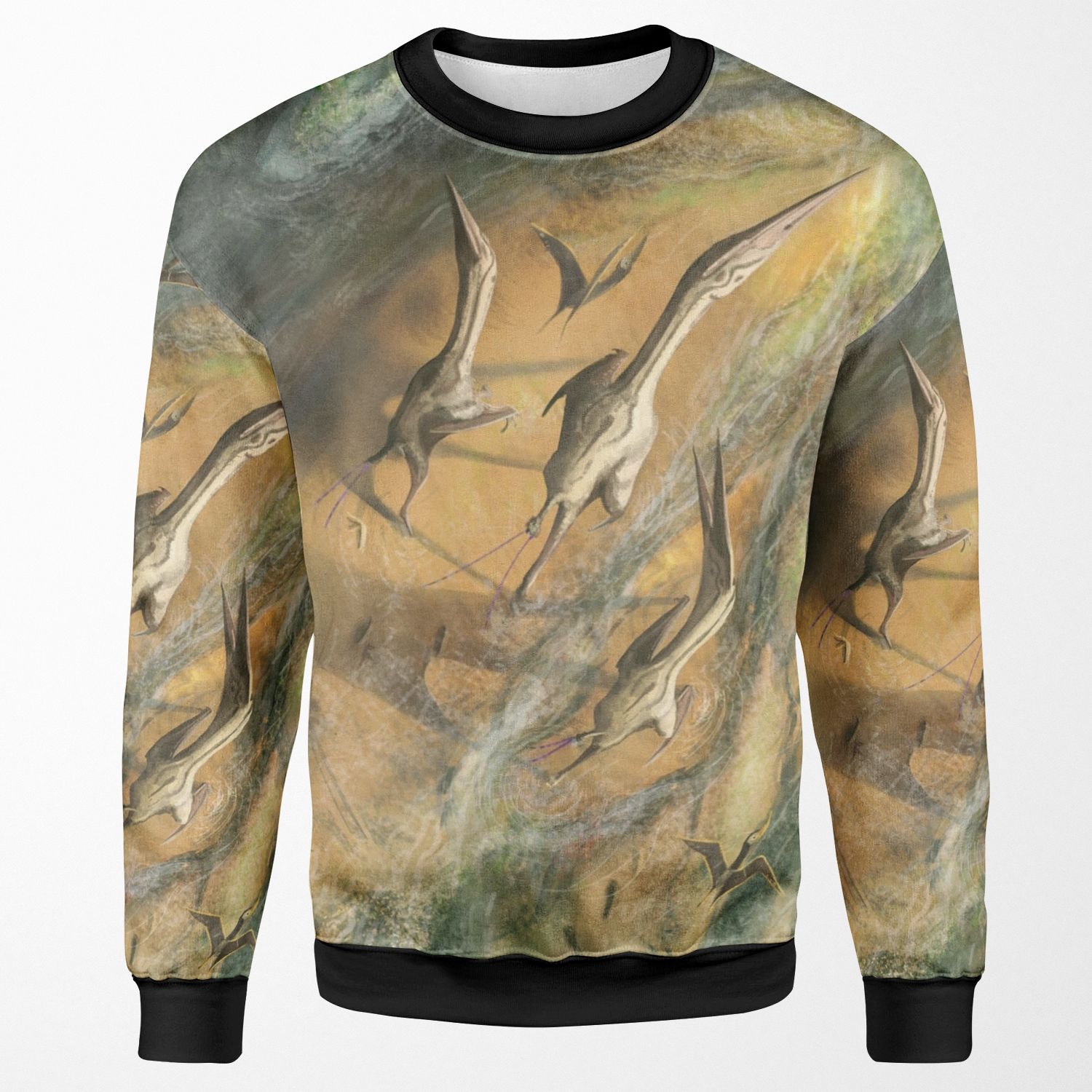Wandering Azhdarchid Pterosaurs All-over-print Unisex Sweatshirt