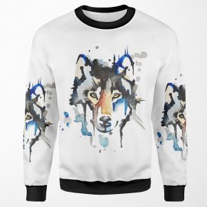Watercolour Wolf All-over-print Unisex Sweatshirt
