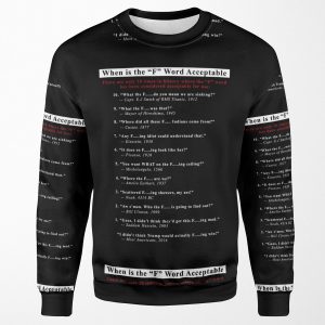 When The F Word Is Acceptable T Shirt Black All-over-print Unisex Sweatshirt
