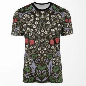 William Morris Blackthorn Tapestry Art Print Floral Pattern All-over-print T-shirt