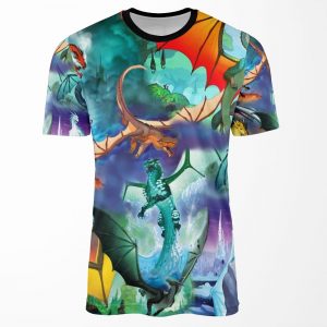 Wing Of Fire All Dragon Pattern Background All-over-print T-shirt