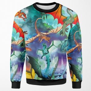 Wing Of Fire All Dragon Pattern Background All-over-print Unisex Sweatshirt