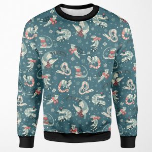 Winter Herps In Dark Blue All-over-print Unisex Sweatshirt