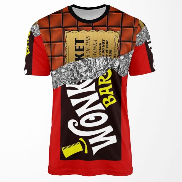 Wonka S Golden Ticket Chocolate All-over-print T-shirt
