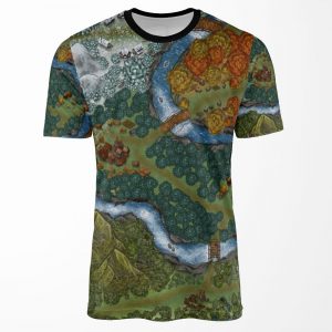 Woodland Might And Right Modern Board Game Map For Game Geeks All-over-print T-shirt