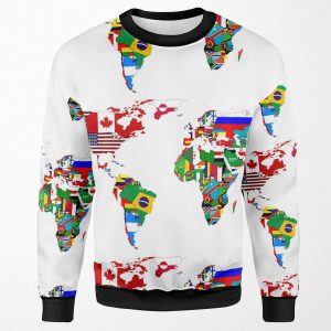 World Flags Map All-over-print Unisex Sweatshirt