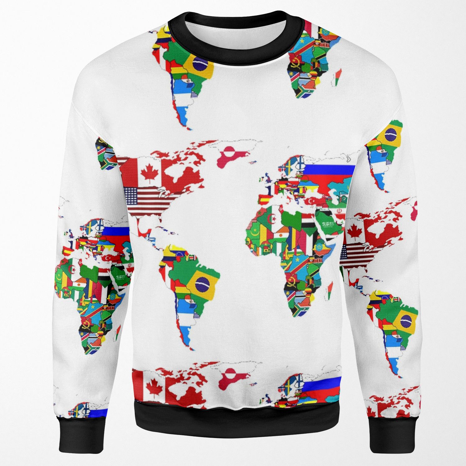 World Flags Map All-over-print Unisex Sweatshirt