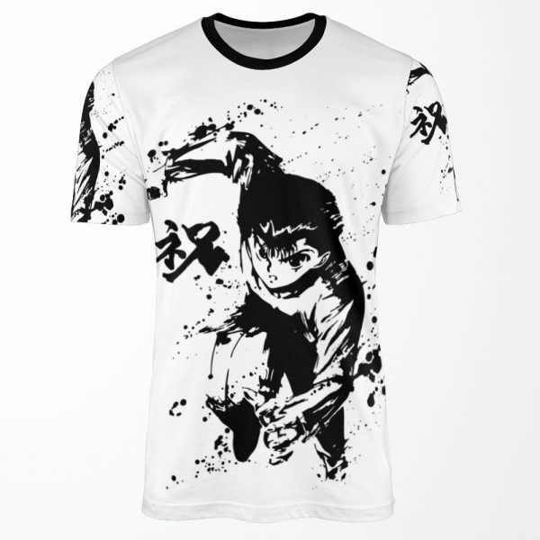 Yusuke Yusuke Urameshi Black Ink Drop All-over-print T-shirt