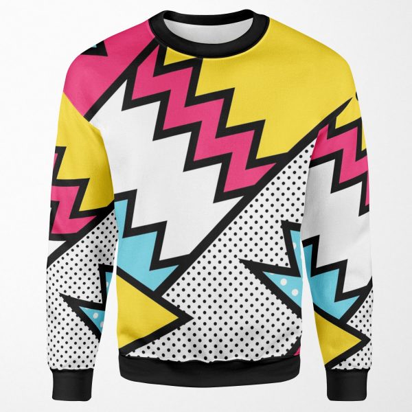 Zigzag 80S Memphis Pattern All-over-print Unisex Sweatshirt