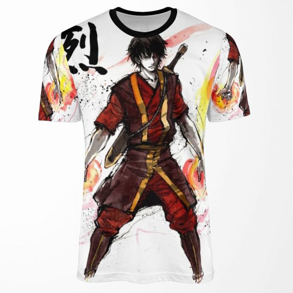 Zuko From Avatar With Sumi Ink And Watercolor All-over-print T-shirt