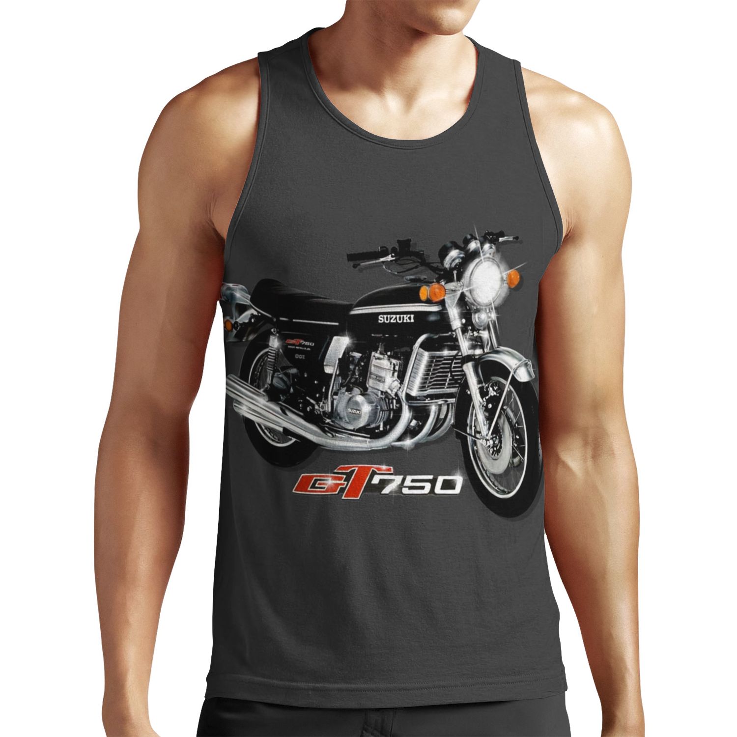 70S Classic Suzuki Gt 750 Liquid Cooled By Motormaniac All-over-print Unisex Tank Top