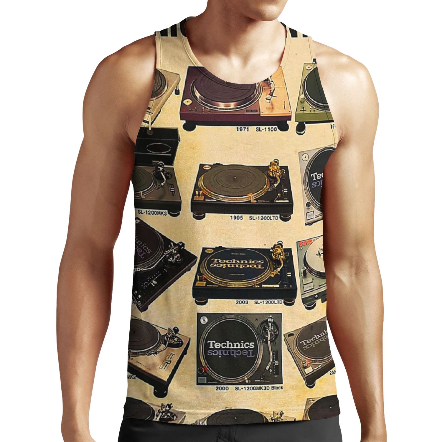 A Visual History Of Technics Turntables All-over-print Unisex Tank Top