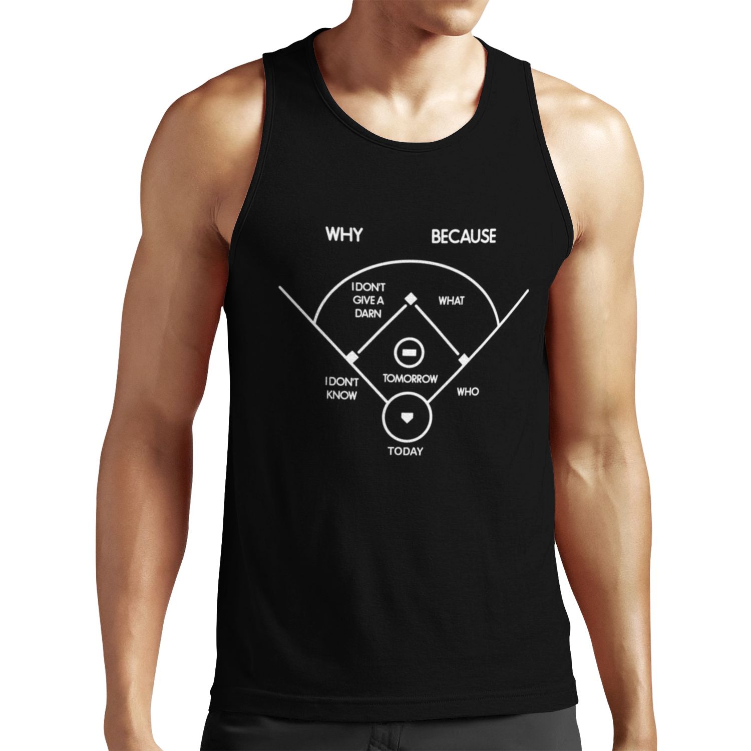 Abbott And Costello Who S On First What S On Second I Don T Know Is On Third Today Is Pitching Tomorrow S Catching All-over-print Unisex Tank Top