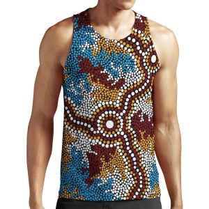 Aboriginal Art Authentic Wetland Dreaming All-over-print Unisex Tank Top