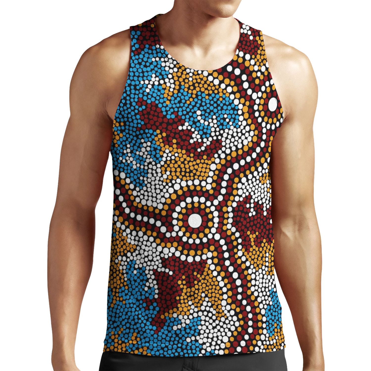 Aboriginal Art Authentic Wetland Dreaming All-over-print Unisex Tank Top