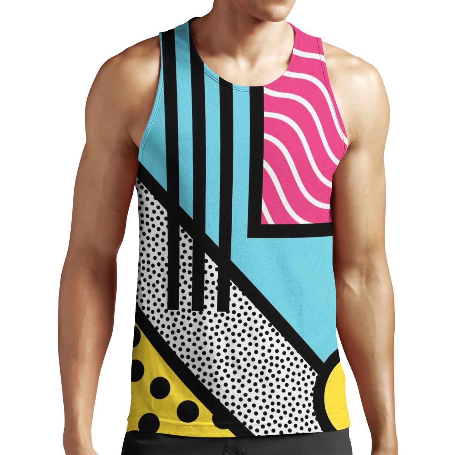 Abstract 80S Memphis Pop Art Style Graphics All-over-print Unisex Tank Top
