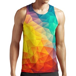 Abstract Multi Color Cubizm Painting All-over-print Unisex Tank Top
