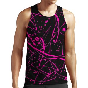 Abstract Neon Pink Color Paint Splash Background All-over-print Unisex Tank Top