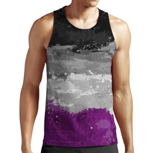 Abstract Paint Splatter Asexual Pride Flag Pattern All-over-print Unisex Tank Top
