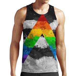 Abstract Paint Splatter Lgbt Ally Pride Flag Pattern All-over-print Unisex Tank Top
