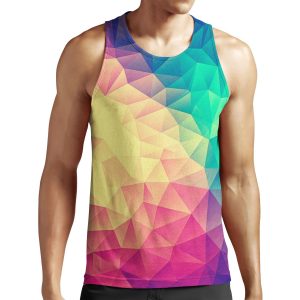 Abstract Polygon Multi Color Cubism Low Poly Triangle Pride Lgbt Design All-over-print Unisex Tank Top
