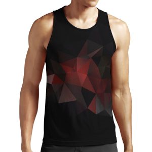 Abstract Print Geometrical Pattern Of Triangles Polygon Fabric Design In Bright Colors All-over-print Unisex Tank Top