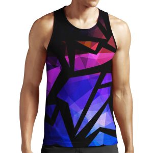 Abstract Print Of Triangles Polygon Print Bright Dark Design Colors All-over-print Unisex Tank Top