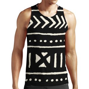 African Mud Cloth Black And White All-over-print Unisex Tank Top