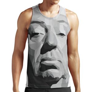 Alfred Hitchcock Geometric Graphic All-over-print Unisex Tank Top