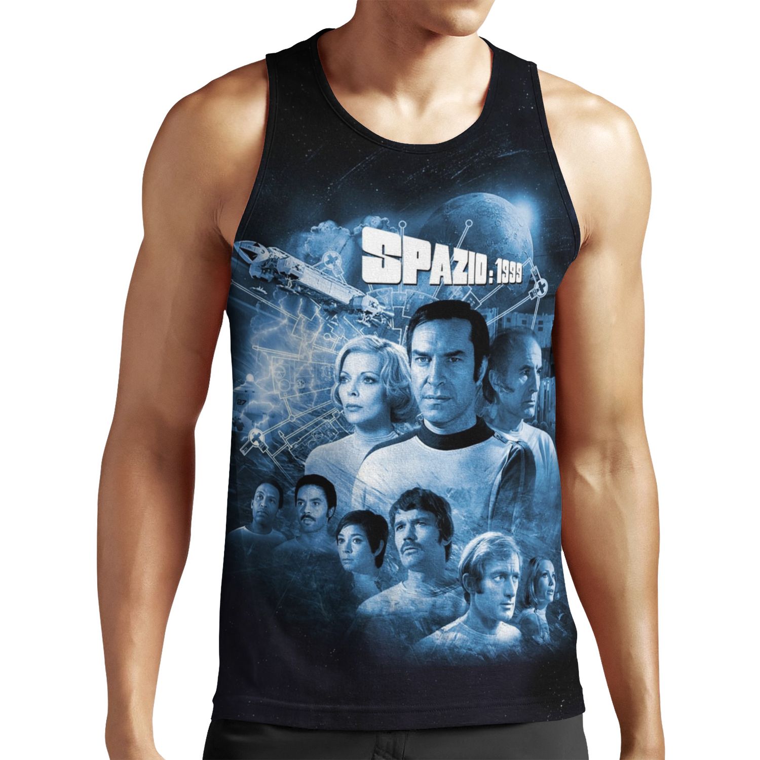Alphan Blue Moon 1 Spazio 1999 Logo All-over-print Unisex Tank Top