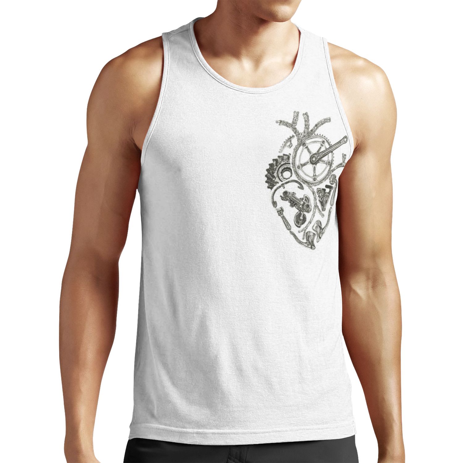 Anatomical Cycling Heart All-over-print Unisex Tank Top
