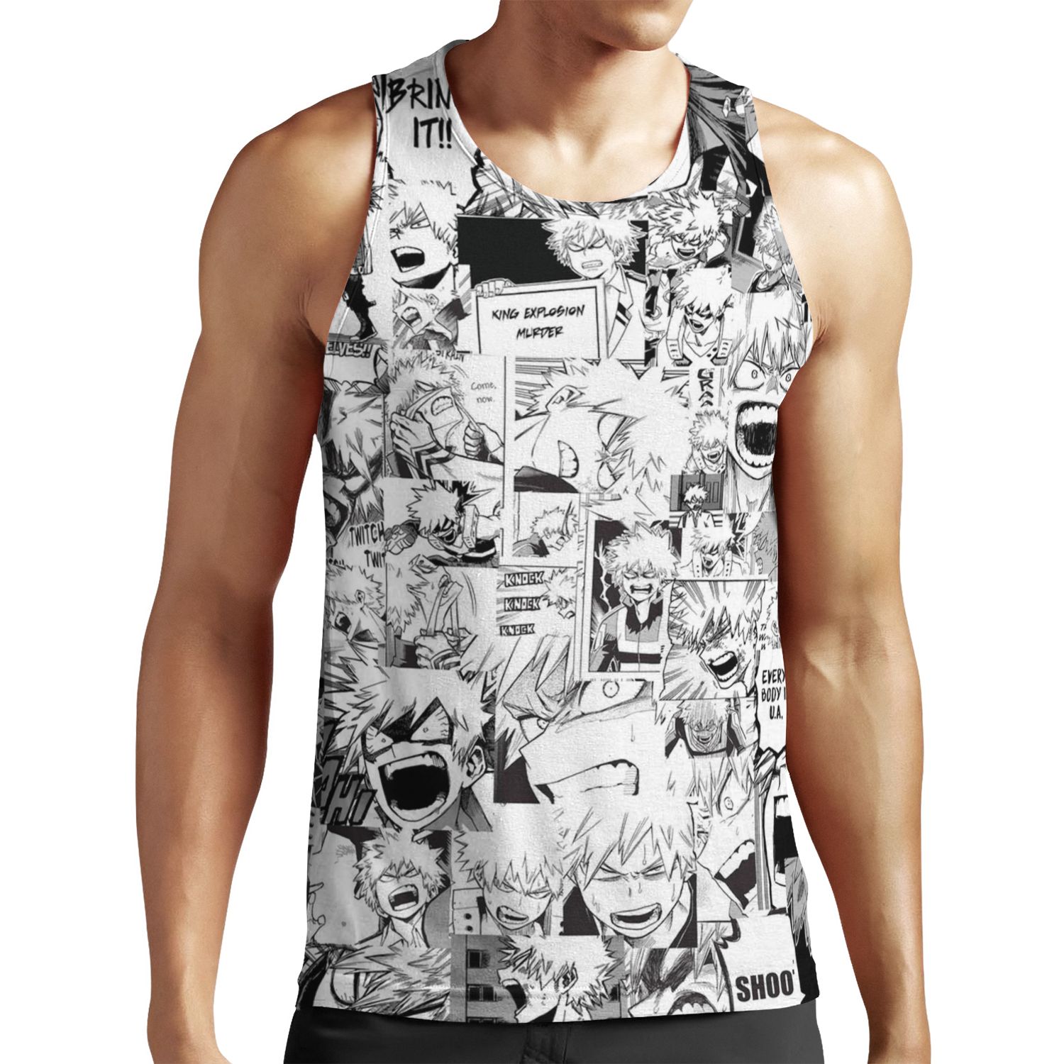 Angry Bakugou Katsuki Collage All-over-print Unisex Tank Top