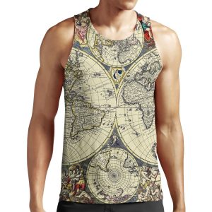 Antique World Map By Justus Danckerts Digital Editing All-over-print Unisex Tank Top