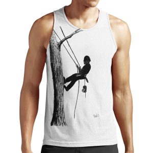 Arborist Tree Surgeon Using Chainsaw All-over-print Unisex Tank Top