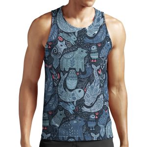 Arctic Animals Narwhal Polar Bear Whale Puffin Owl Fox Bunny Seal All-over-print Unisex Tank Top