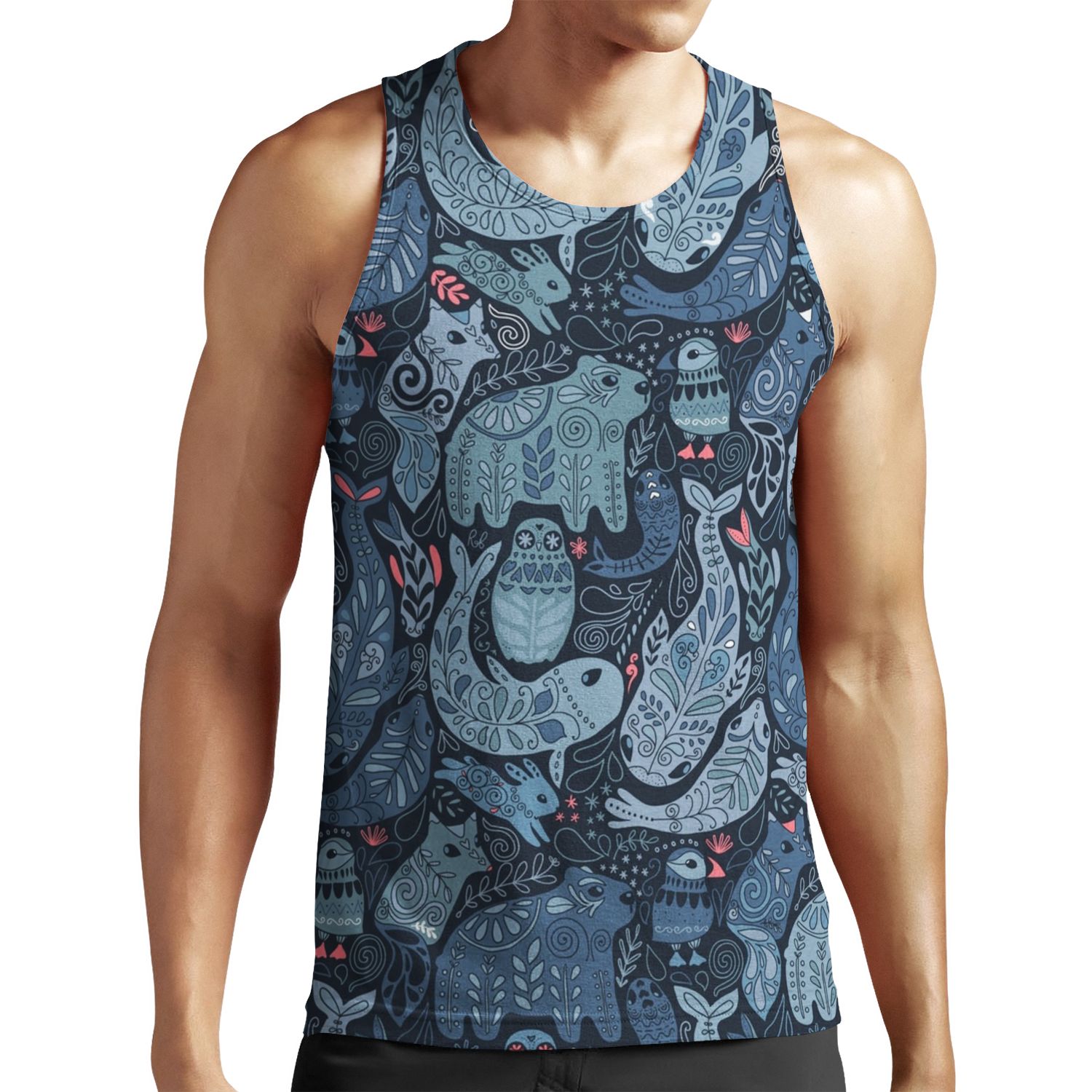 Arctic Animals Narwhal Polar Bear Whale Puffin Owl Fox Bunny Seal All-over-print Unisex Tank Top