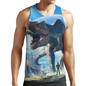 Ark Survival Evolved T Rex Sky All-over-print Unisex Tank Top
