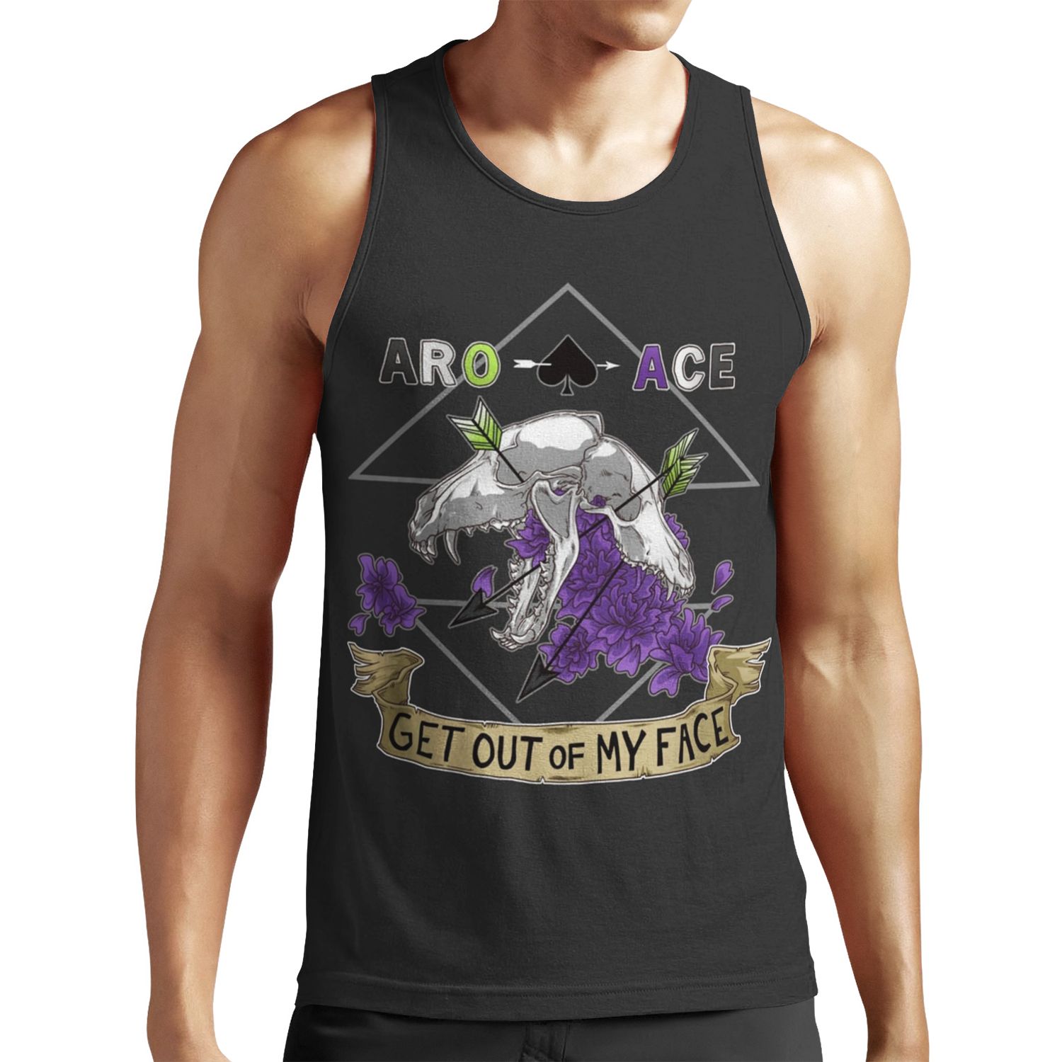 Aro Ace Get Out Of My Face All-over-print Unisex Tank Top