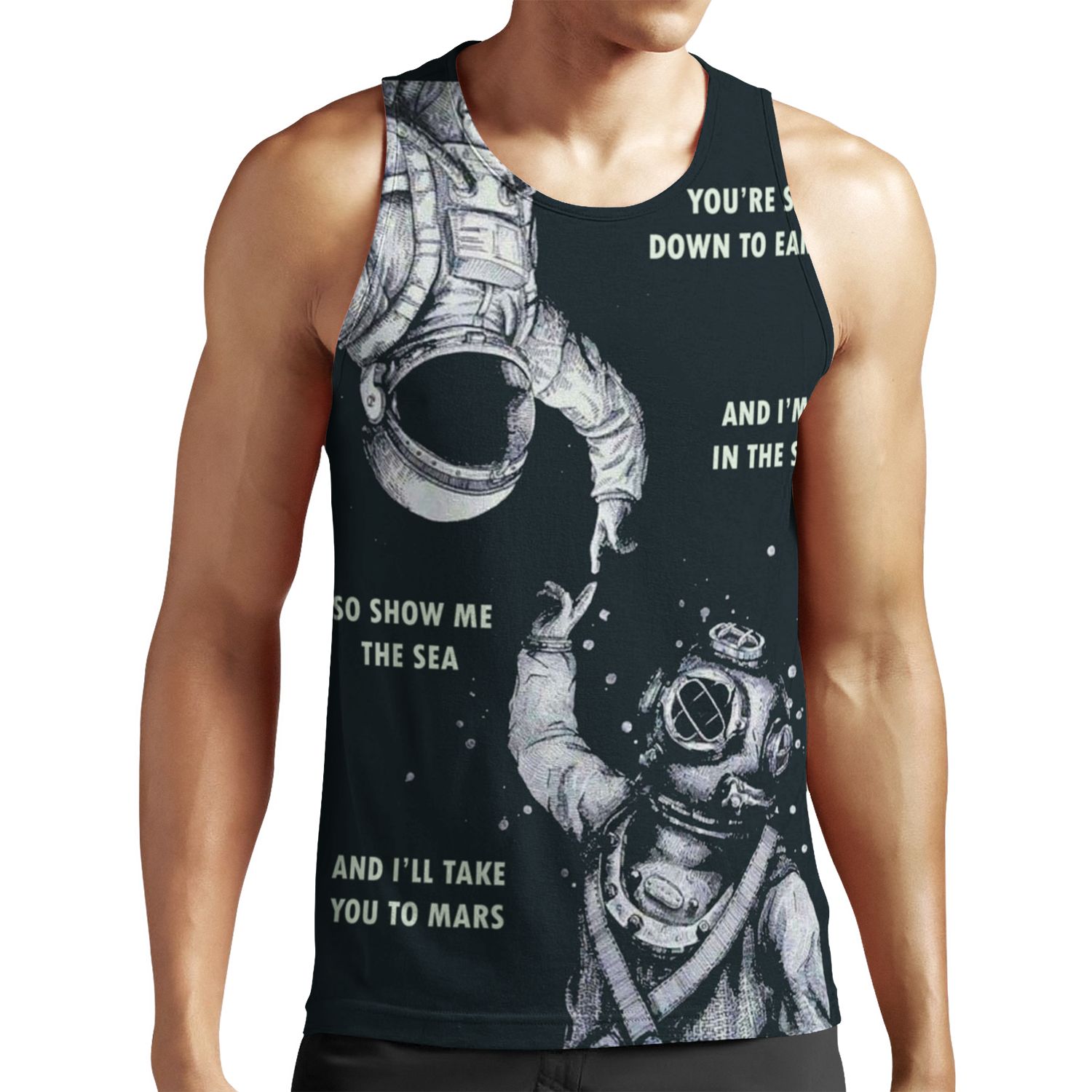 Astronaut And Diver I M Up In The Stars All-over-print Unisex Tank Top