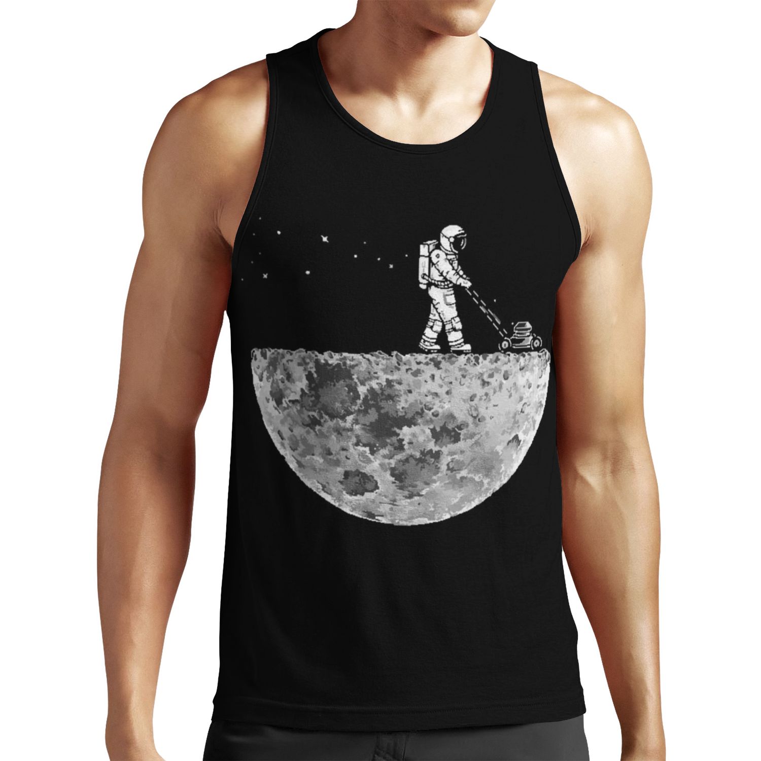 Astronaut Mowing The Moon All-over-print Unisex Tank Top