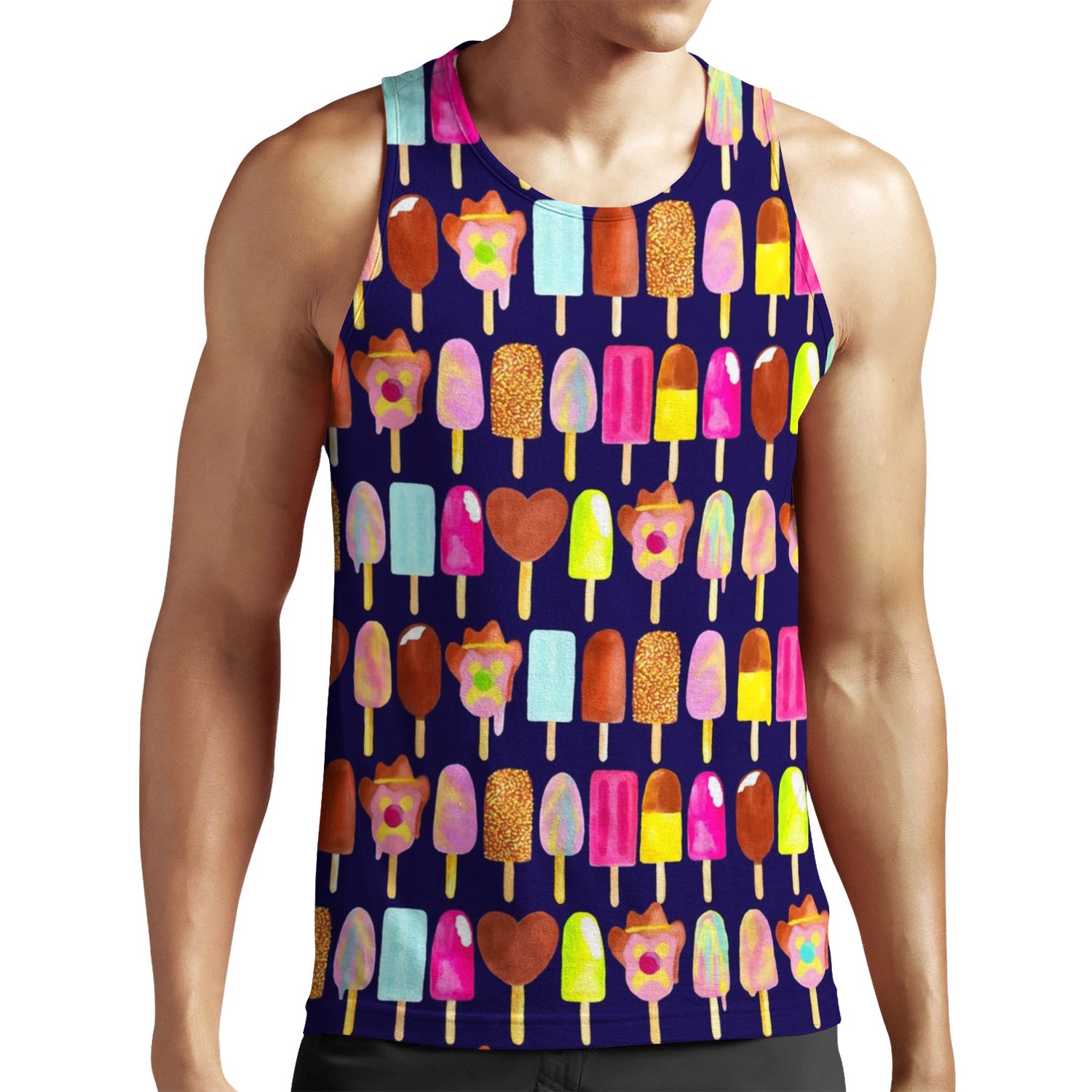 Aussie Ice Creams Navy All-over-print Unisex Tank Top