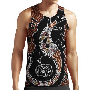Authentic Aboriginal Art Crocodile All-over-print Unisex Tank Top