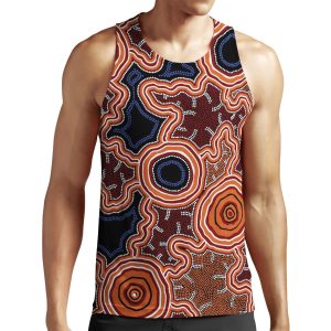 Authentic Aboriginal Art Pathways To Water All-over-print Unisex Tank Top