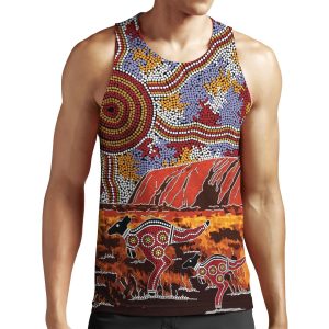 Authentic Aboriginal Art Uluru Ayers Rock All-over-print Unisex Tank Top